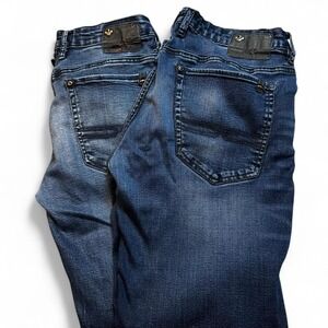 Buffalo David Bitton dark blue stretch denim grunge blue jeans 32x32 lot of 2